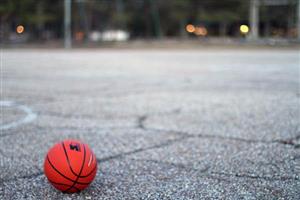 Close-up on basketball